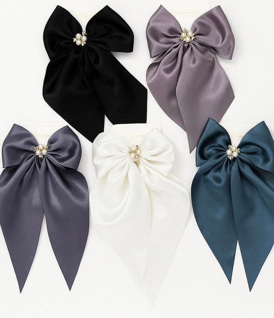 Pearl Stone Bow Hair Pin