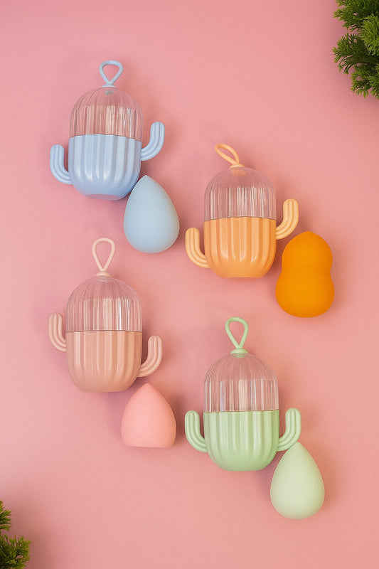 Cactus Beauty Blender with Protective Case