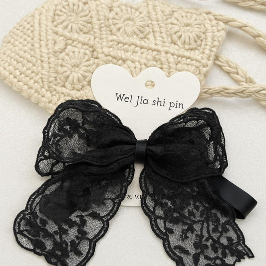 Black Stylish Wide Bow Hair Clips, Pin, Hair Brooch For Girls And Women