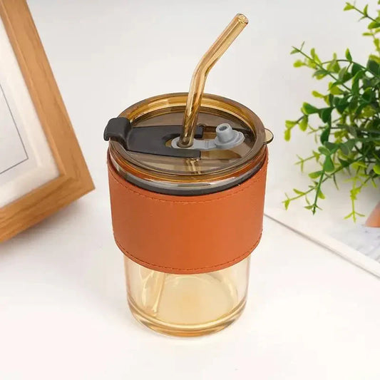Glass Sipper with Leather cover 450ml